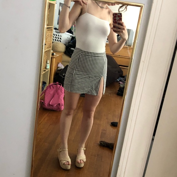 LF checkered side slit skirt - Picture 3 of 3